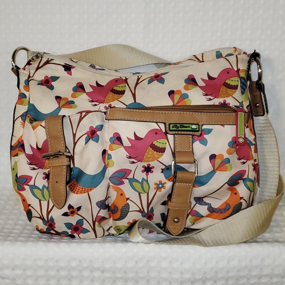 Lily Bloom Birds Canvas Crossbody Bag